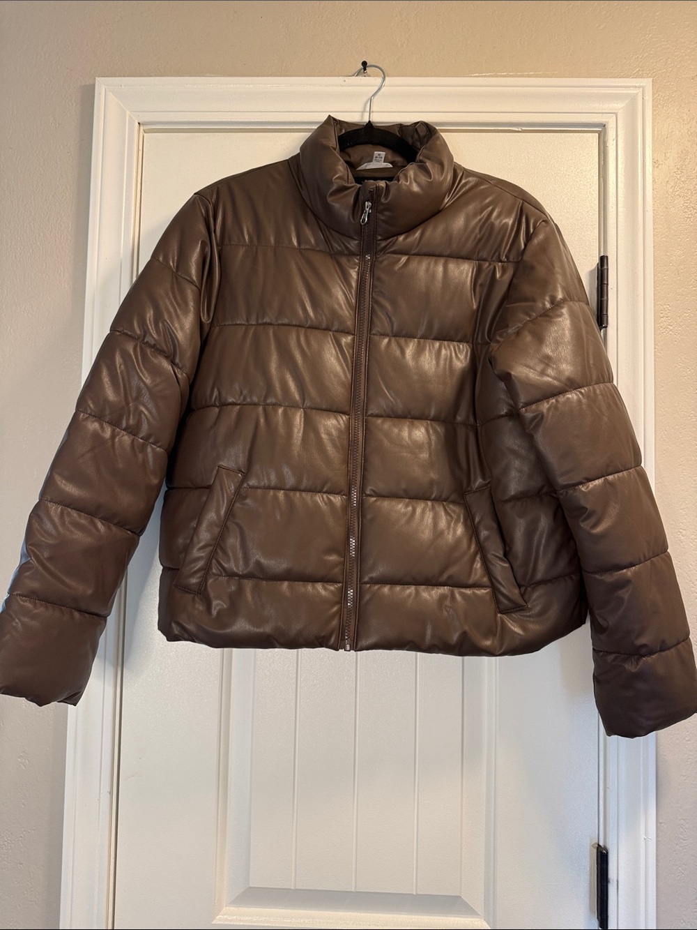 Time and Tru Brown Quilted Puffer Jacket